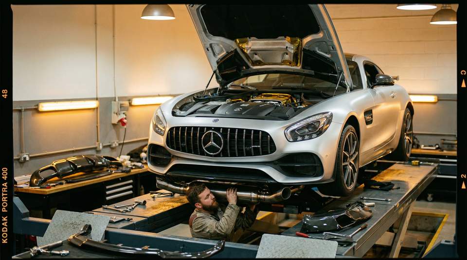 萝莉岛视频：奔驰AMG排气改装视频